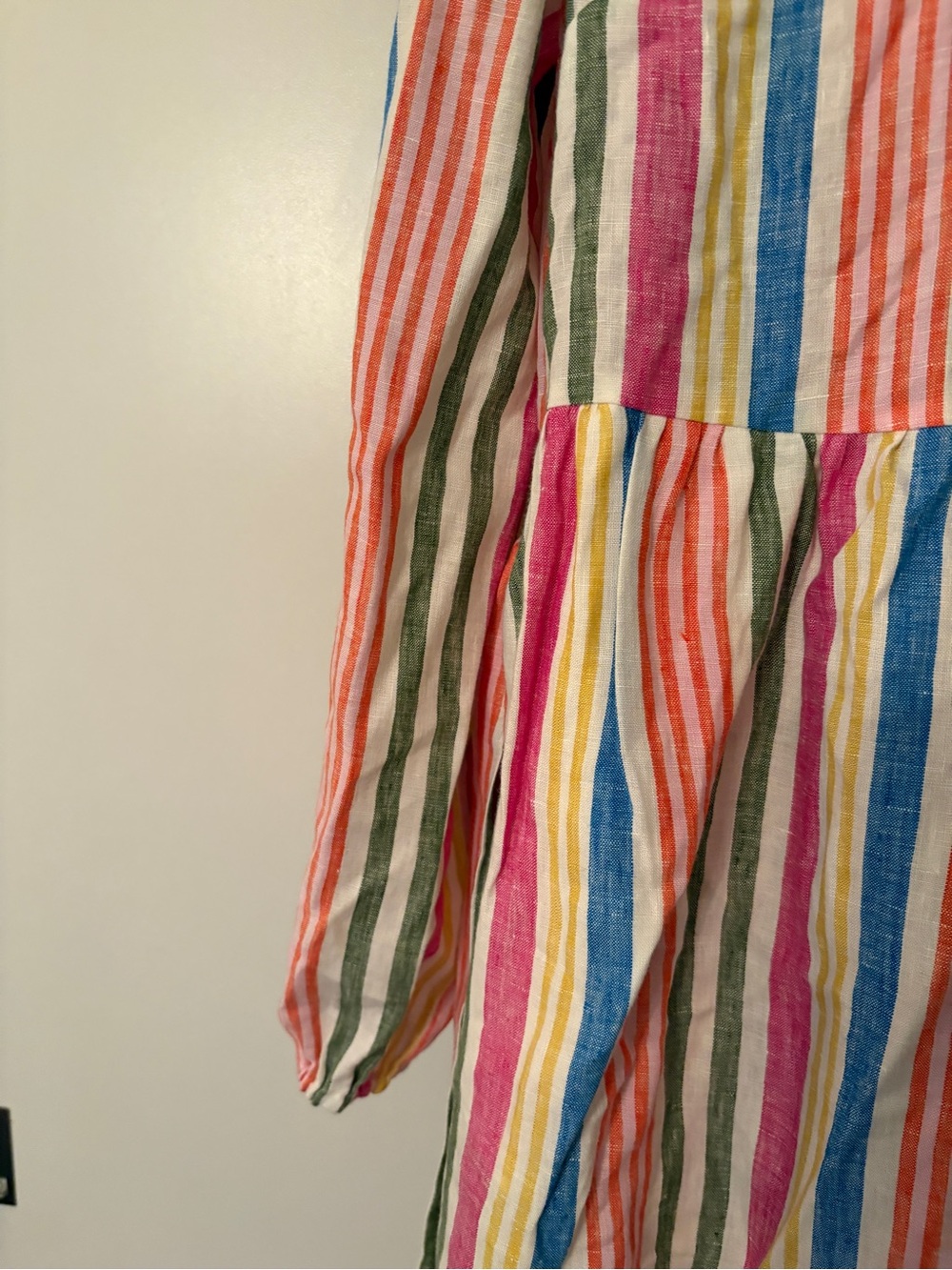 Boden Linen Women’s Multicolor Striped V-Neck Tie-Waist Dress size 10 - Picture 5 of 5